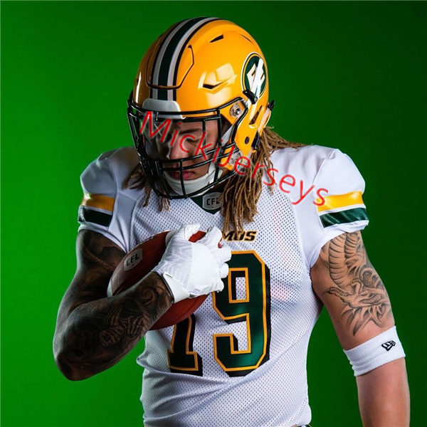 Men's Youth CFL Edmonton Elks Custom 2019 New Era White Away Football Jersey Men's Youth CFL Edmonton Elks Custom 2019 New Era White Away Football Jersey